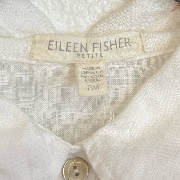 Eileen Fisher Irish Linen Button Down Shirt MiniDress Women’s Size Medium Petite - Picture 2 of 4
